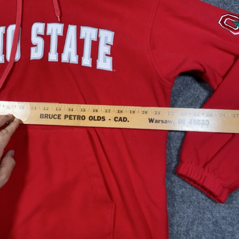 VTG Ohio State Buckeyes Hoodie Fleece Columbia Men's L Red Pullover Pockets - Picture 8 of 11